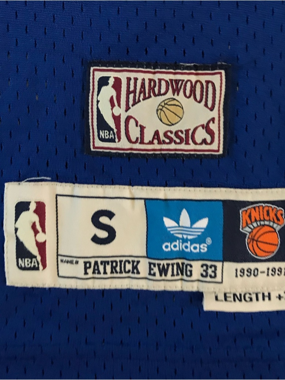 Adidas NY Knicks #33 Basketball Jersey Hardwood Classics Blue Orange S +2 - Picture 5 of 13